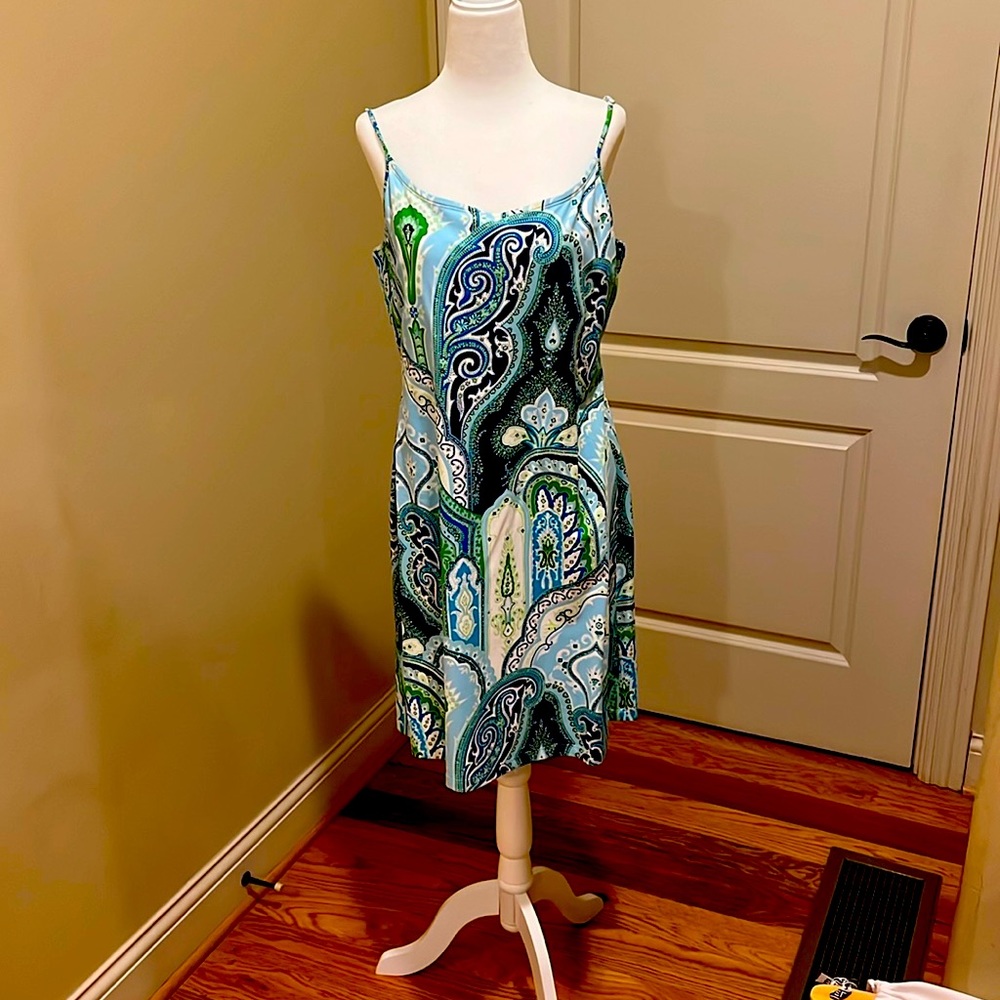J McLaughlin spaghetti, strap, mini dress